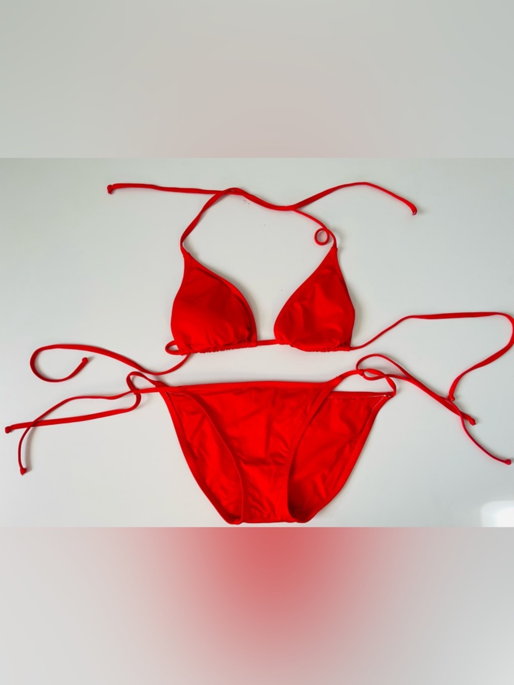 Becca Red Orange String Bikini Size S
